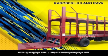 Truck angkutan motor dengan pintu liftgate