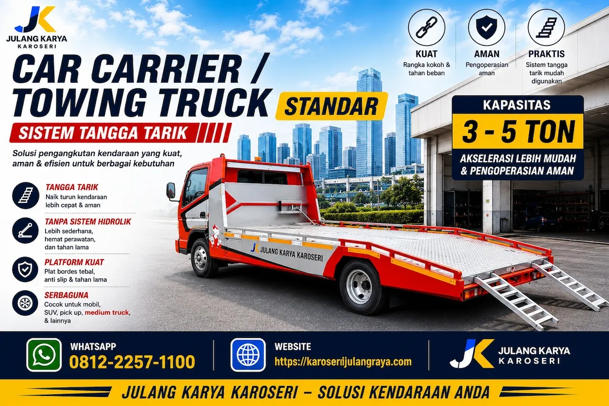 mengerjakan pembuatan towing standard ataupun hydraulic