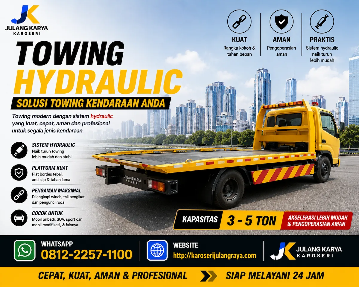 towing hydraulic karoseri julang karya