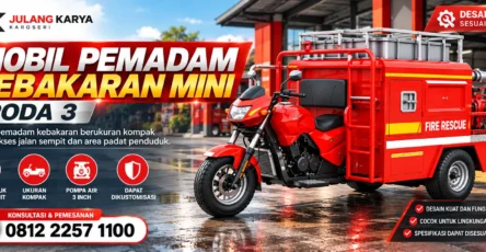 Mobil pemadam kebakaran mini roda 3 untuk jalan sempit